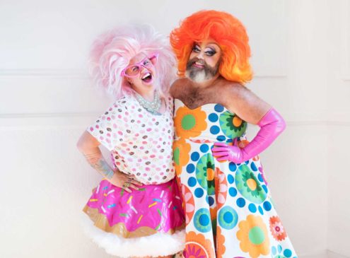 Drag performers Fay and Fluffy