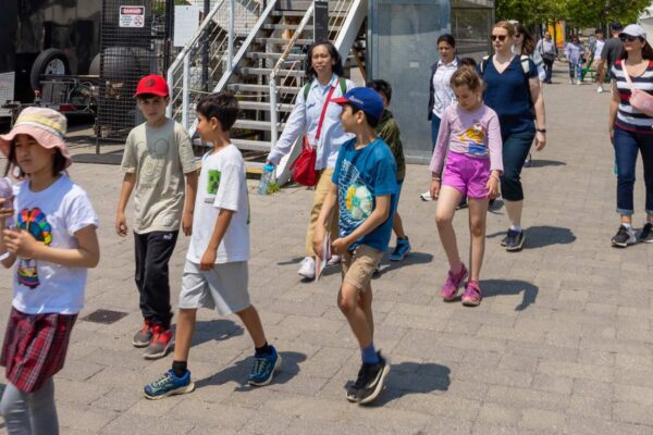 Group of students walking outside