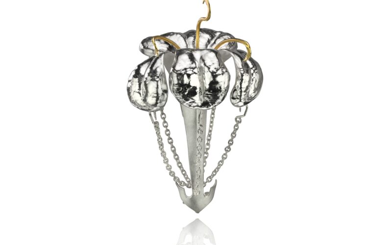 Brooch jewelry against white background