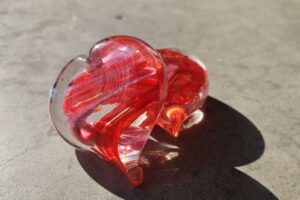 Red heart glass ornament