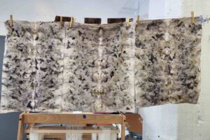 Natural textile hanging on a line