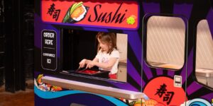 A kid playing indoors