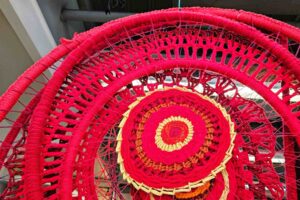 Red weaved craft