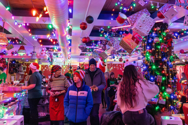 Seasonal Miracle decorations at Boxcar Social