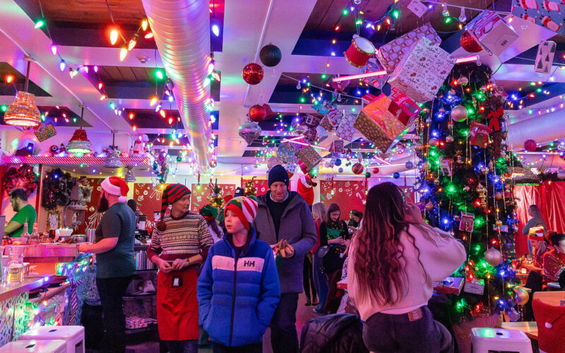Seasonal Miracle decorations at Boxcar Social
