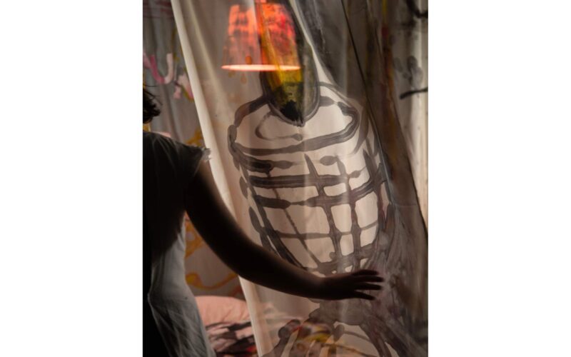 Closeup shot of textile work