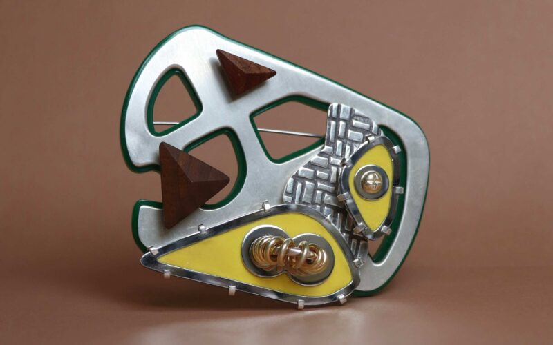 Closeup shot of metal artwork