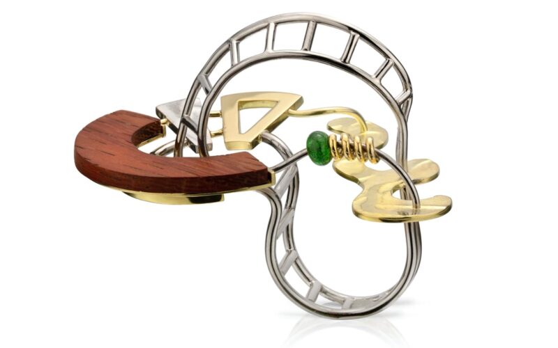 Closeup shot of metal artwork