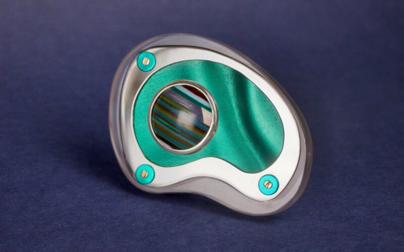 Closeup shot of metal artwork