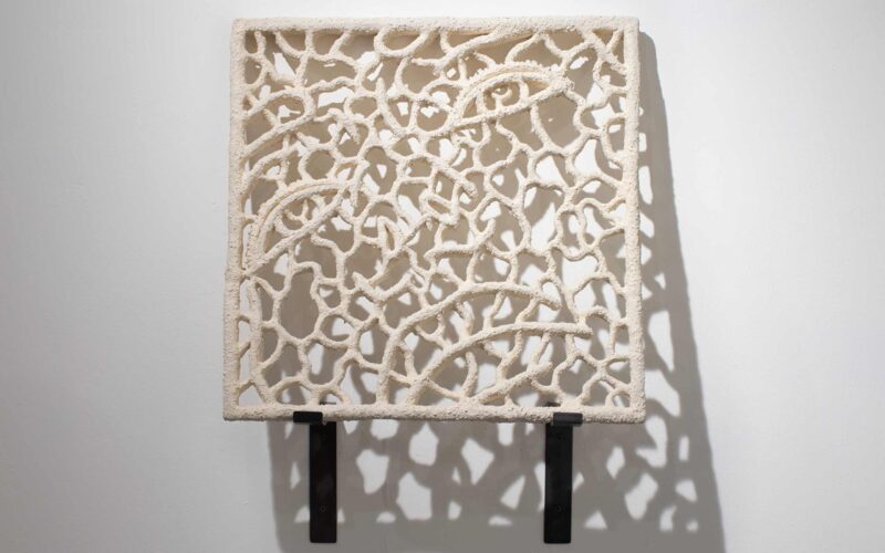 White ceramic artwork