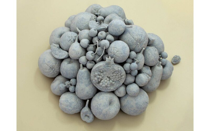 Light grey ceramic artwork