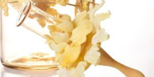 A close-up image of a glass artwork