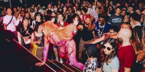 Crowd of people at a party