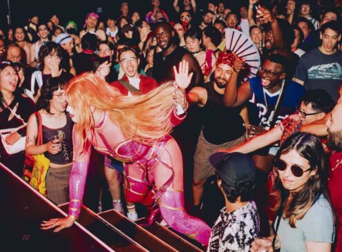 Crowd of people at a party