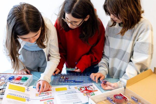 A group of girls working on an activity