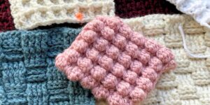 An assortment of crocheted squares