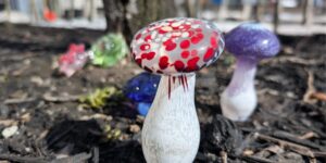 Glass mushroom ornaments