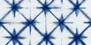 A blue and white designed fabric