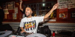 A DJ playing music