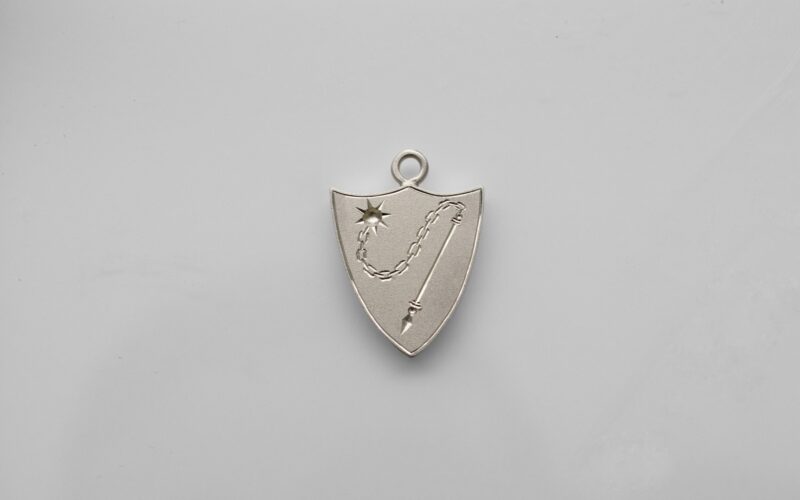 Silver metal work close-up