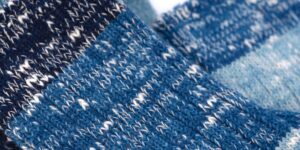 A close-up shot of blue textiles.