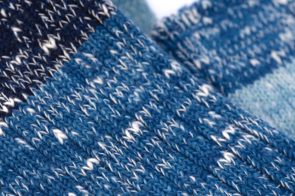 A close-up shot of blue textiles.