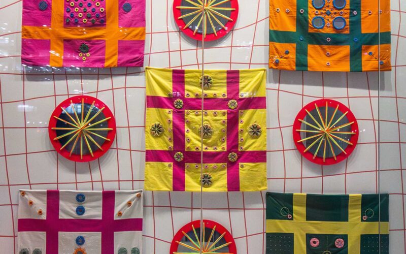Textile art close-up