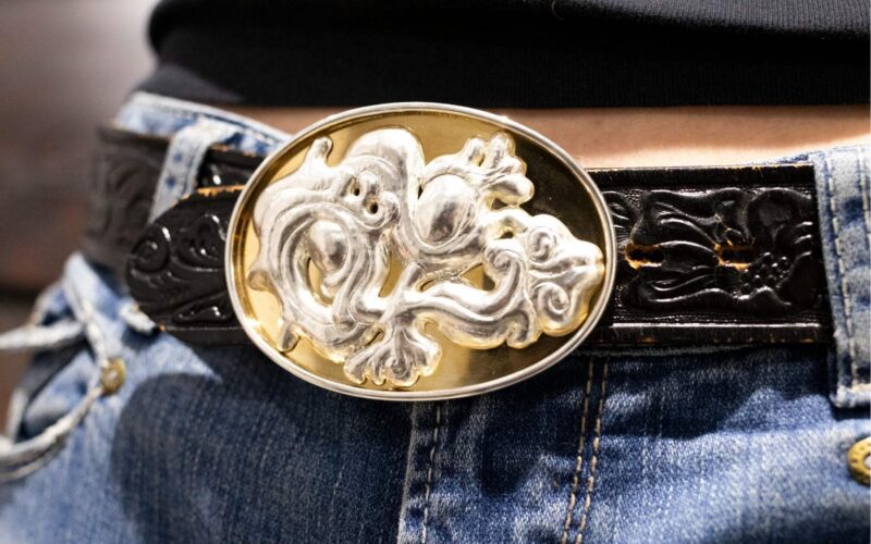 Belt buckle close-up