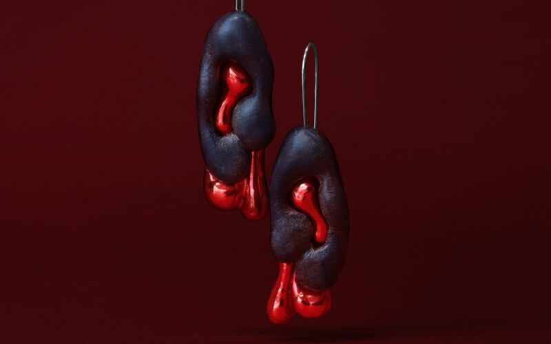Pair of earrings close-up