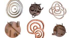 A compilation of ceramic artworks